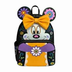 Disney - Minnie Mouse Sugar Skull 10” Faux Leather Mini Backpack