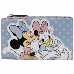 Disney - Minnie Pastel Polka Dot 4” Faux Leather Flap Wallet