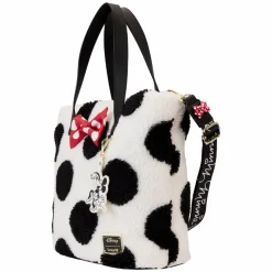 Disney - Minnie Rocks the Dots Sherpa 12" Faux Leather Tote Bag