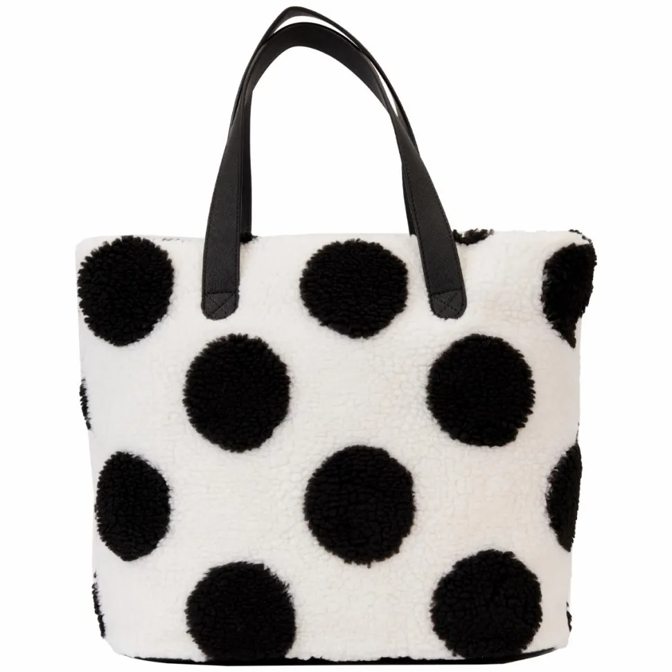 Disney - Minnie Rocks the Dots Sherpa 12" Faux Leather Tote Bag