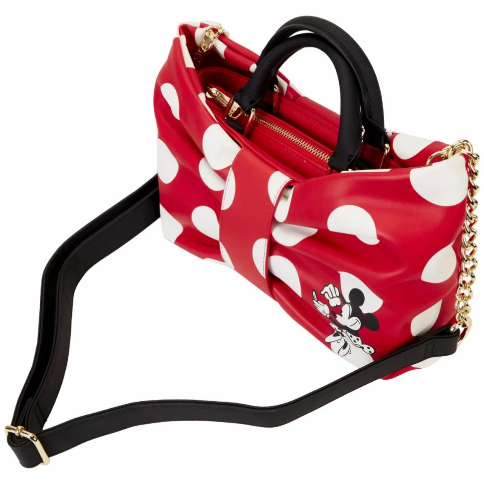 Disney - Minnie Rocks the Dots Bow Figural 4" Faux Leather Crossbody Bag