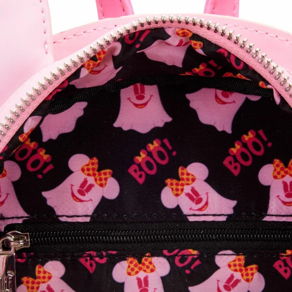 Disney - Pastel Ghost Minnie Mouse Glow in the Dark 11” Faux Leather Mini Backpack