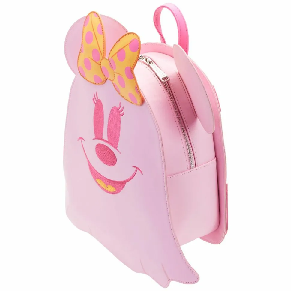 Disney - Pastel Ghost Minnie Mouse Glow in the Dark 11” Faux Leather Mini Backpack