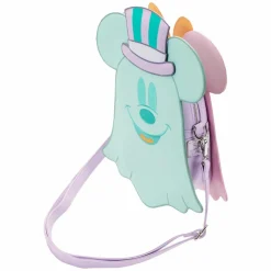 Disney - Pastel Ghost Minnie & Mickey Mouse Glow in the Dark Reversible 8” Faux Leather Crossbody Bag