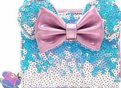 Disney - Planet Minnie Iridescent Sequin 4" Faux Leather Zip-Around Wallet
