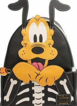 Disney - Pluto Skeleton Cosplay Glow in the Dark 10" Faux Leather Mini Backpack
