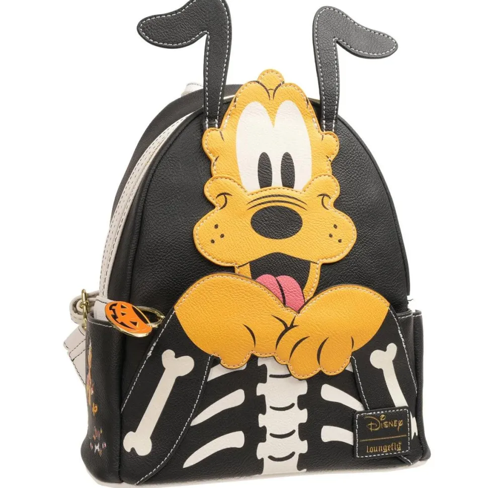 Disney - Pluto Skeleton Cosplay Glow in the Dark 10" Faux Leather Mini Backpack