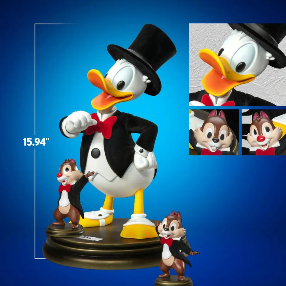 Disney - Tuxedo Donald Duck with Chip 'n Dale Master Craft Special Edition 15" Statue