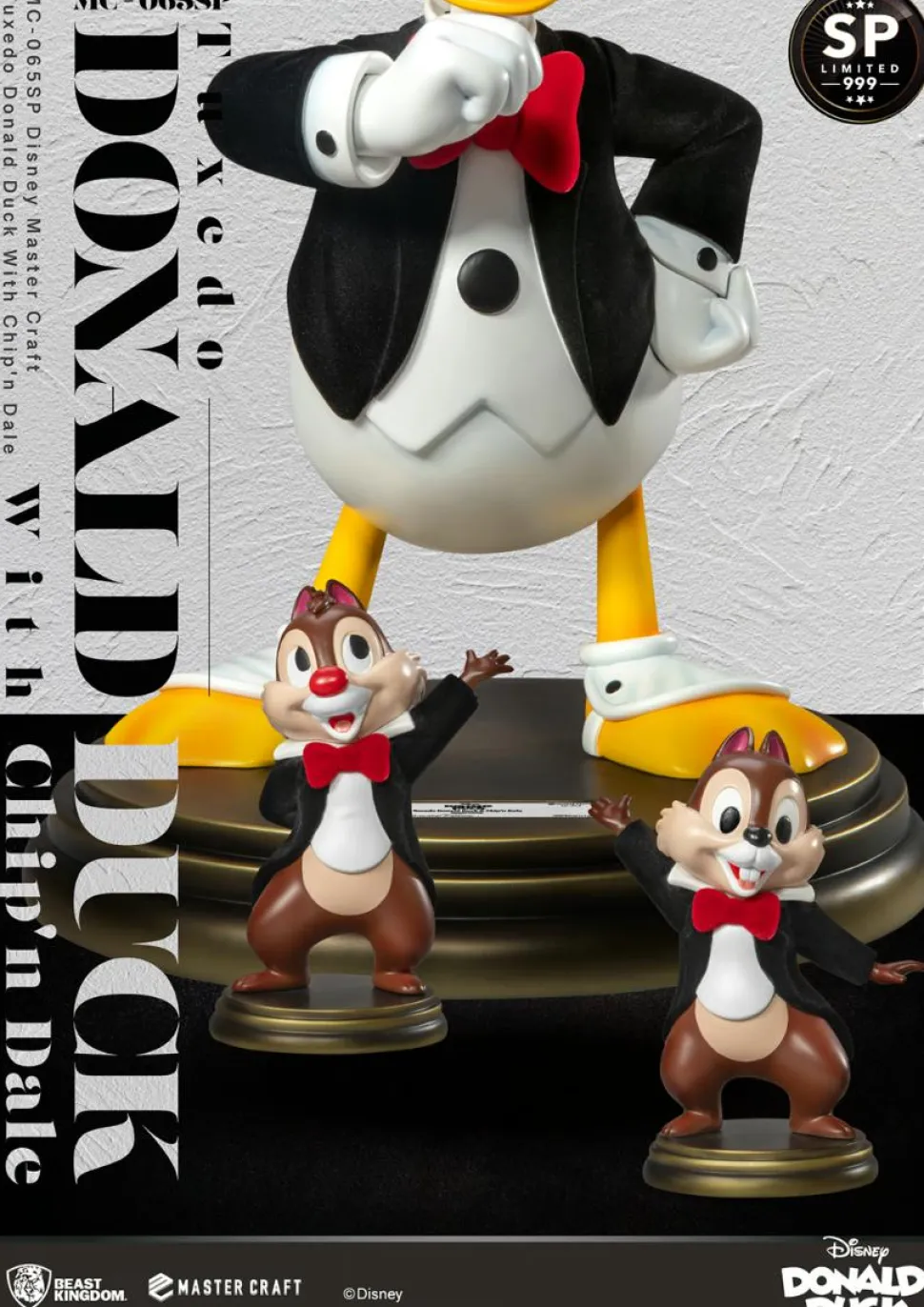 Disney - Tuxedo Donald Duck with Chip 'n Dale Master Craft Special Edition 15" Statue