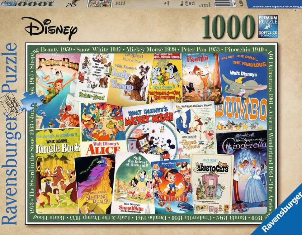 Disney - Vintage Movie Posters 1000 Piece Jigsaw Puzzle