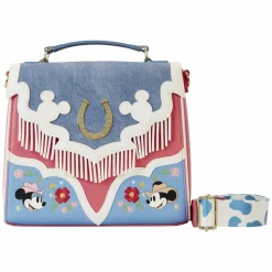 Disney - Western Mickey & Minnie 9" Faux Leather Crossbody Bag