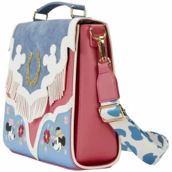 Disney - Western Mickey & Minnie 9" Faux Leather Crossbody Bag