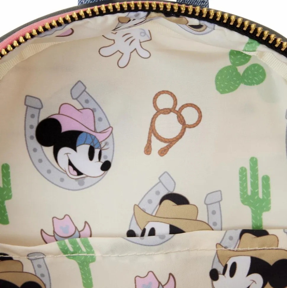 Disney - Western Mickey Mouse Cosplay 10" Faux Leather Mini Backpack