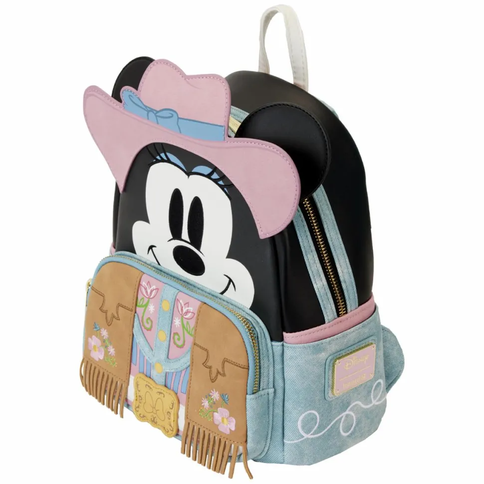Disney - Western Minnie Mouse Cosplay 10" Faux Leather Mini Backpack