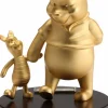 Disney - Winnie the Pooh and Piglet Limited Edition Gilt 8” Pewter Figurine
