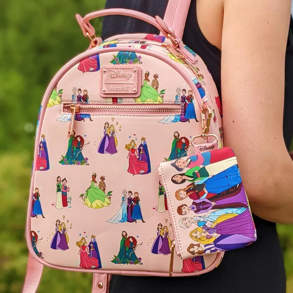 Disney Princess - Mothers & Daughters 12” Faux Leather Mini Backpack with Coin Purse