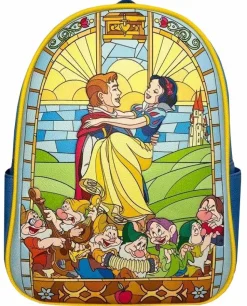 Disney Princess - Snow White Stain Glass 12” Faux Leather Mini Backpack