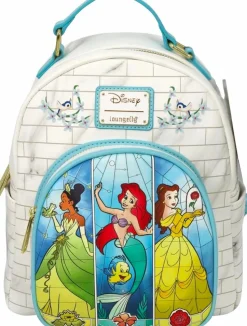 Disney Princess - Tiana, Ariel & Belle Castle 12” Faux Leather Mini Backpack