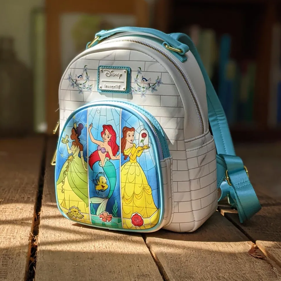 Disney Princess - Tiana, Ariel & Belle Castle 12” Faux Leather Mini Backpack