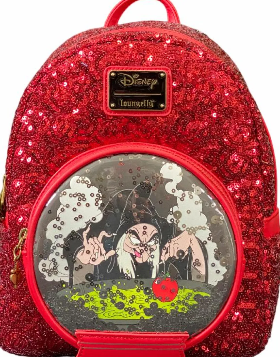 Disney Villains - Evil Queen Snow Globe 10" Faux Leather Mini Backpack