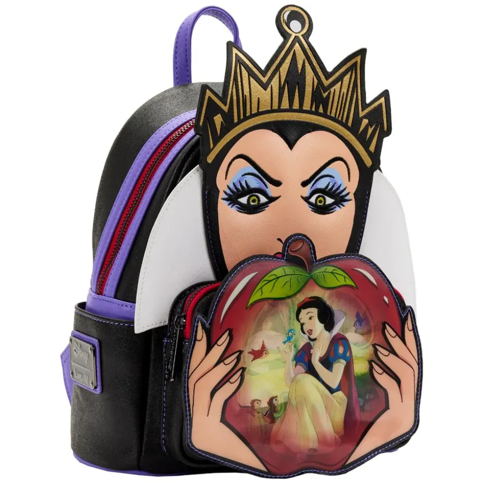 Disney Villains - Evil Queen Scene Lenticular Apple 10” Faux Leather Mini Backpack