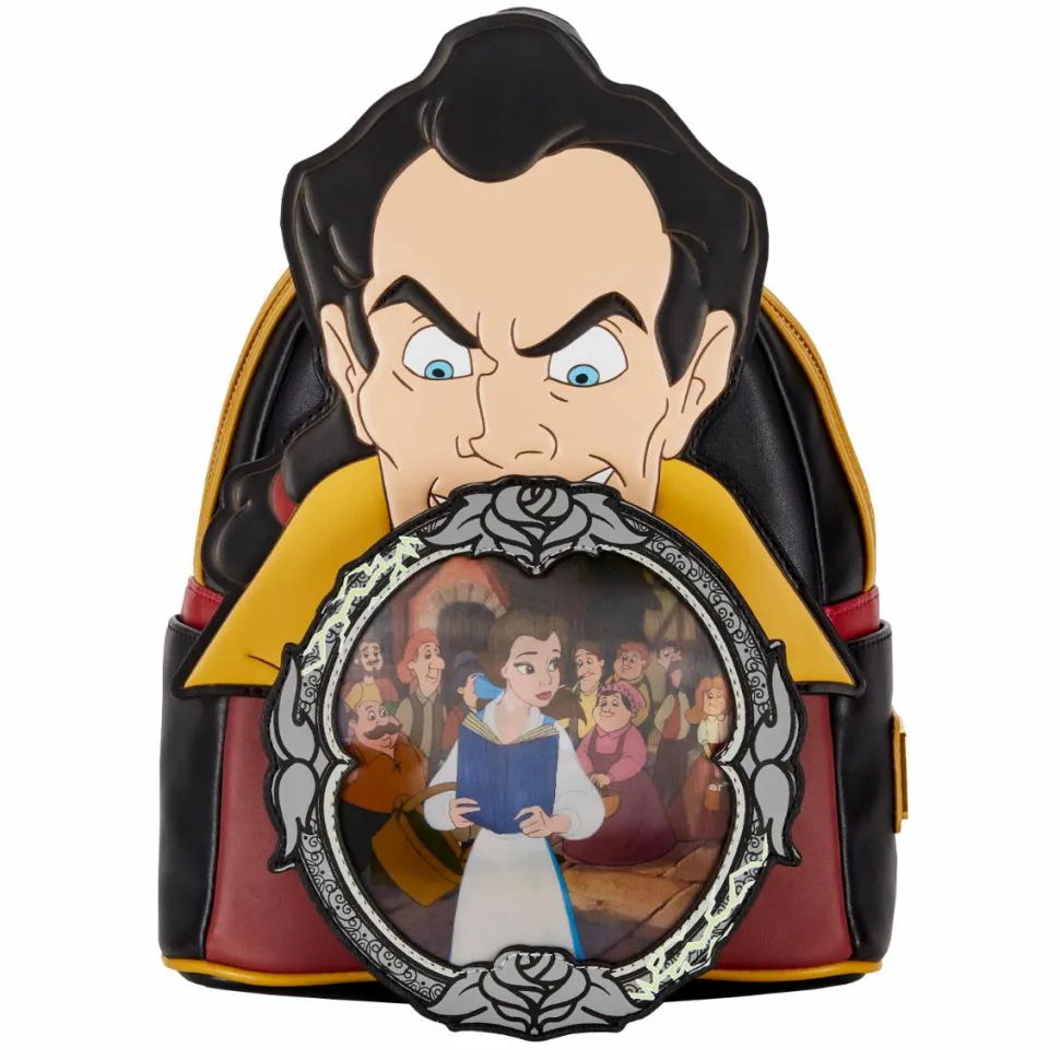 Disney Villains - Gaston Scene Lenticular & Glow in the Dark 10” Faux Leather Mini Backpack