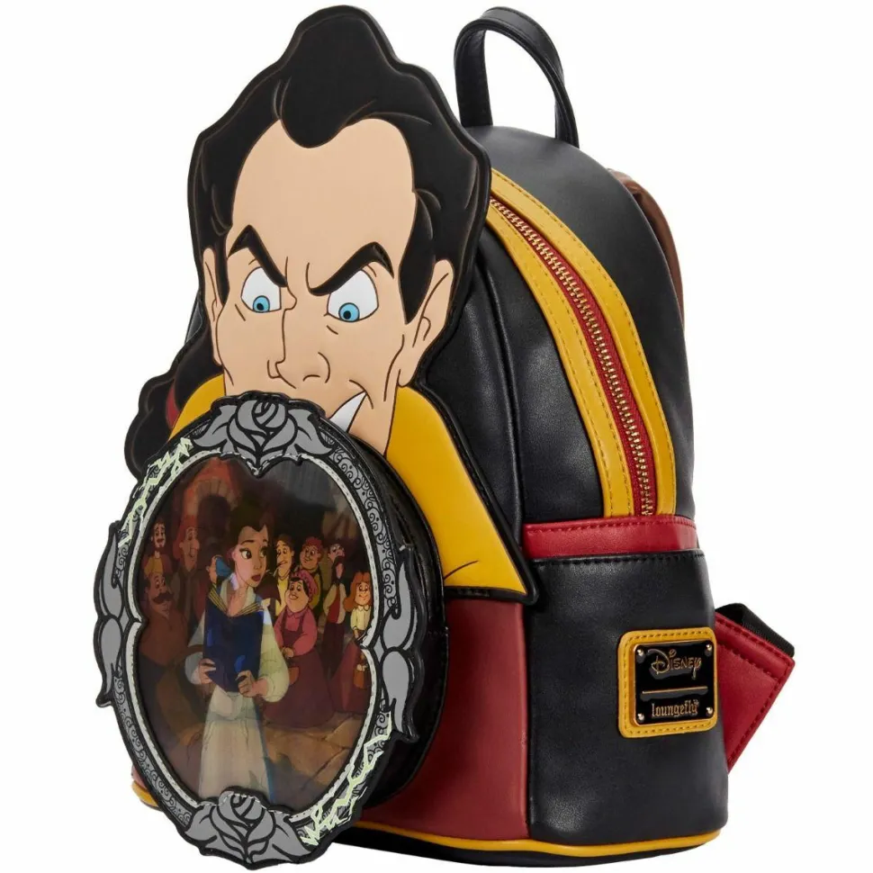 Disney Villains - Gaston Scene Lenticular & Glow in the Dark 10” Faux Leather Mini Backpack