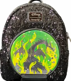 Disney Villains - Maleficent Snow Globe 10" Faux Leather Mini Backpack