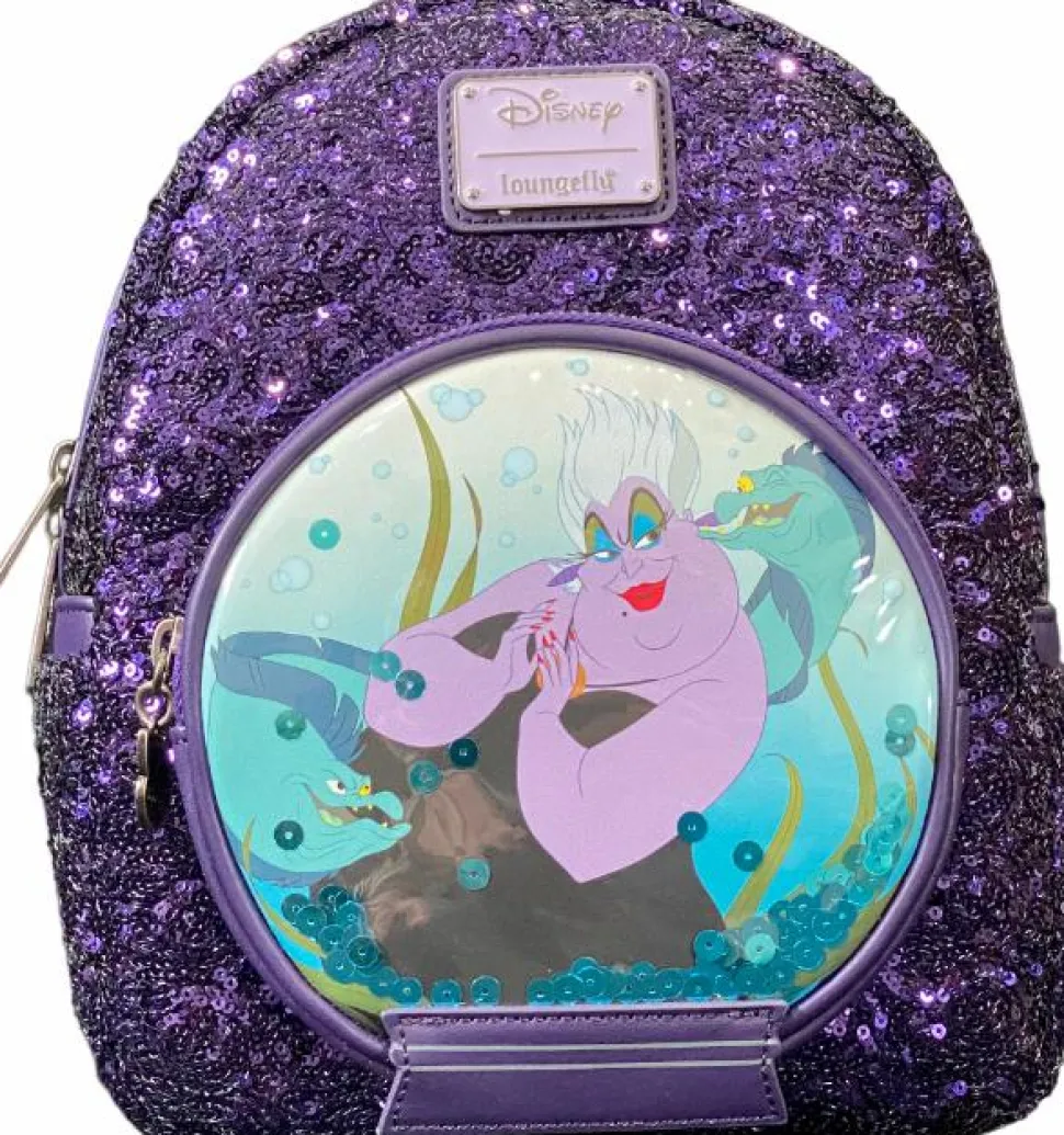 Disney Villains - Ursula Snow Globe 10" Faux Leather Mini Backpack
