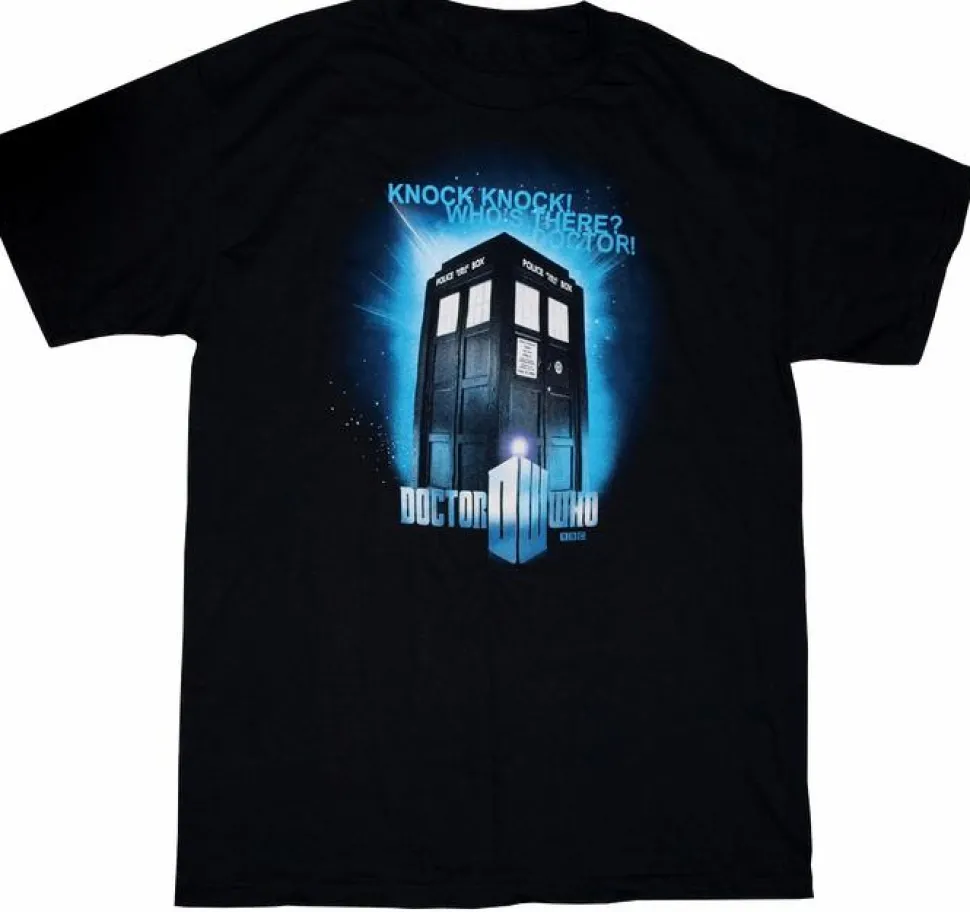 Doctor Who - "Knock Knock" Male Black T-Shirt
