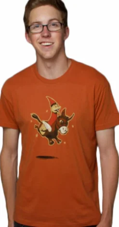 DOTA 2 - Wizard and Donkey Premium Orange Male T-Shirt