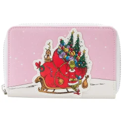 Dr. Seuss - The Grinch Sleigh 4” Faux Leather Zip-Around Wallet