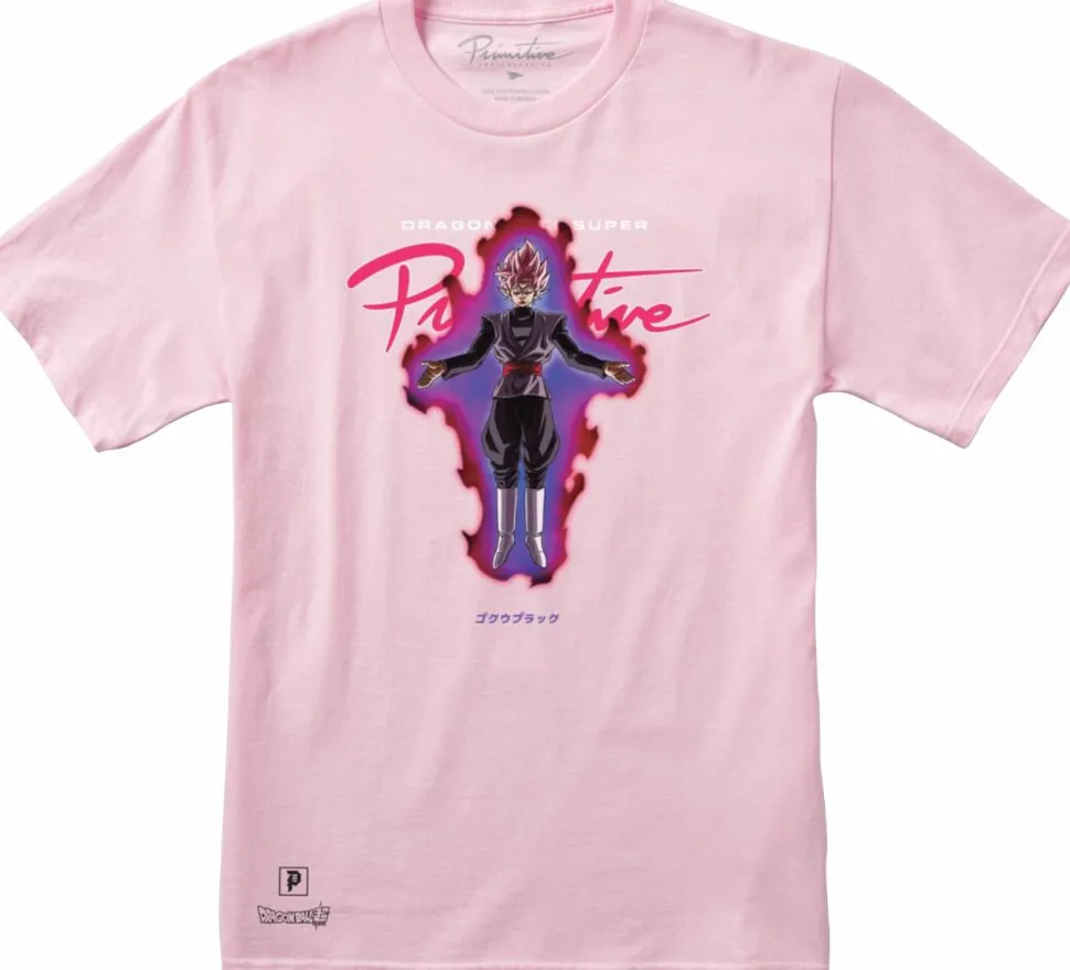 Dragon Ball Super - DBS x Primitive Black Rose Goku Nuevo Pink T-Shirt