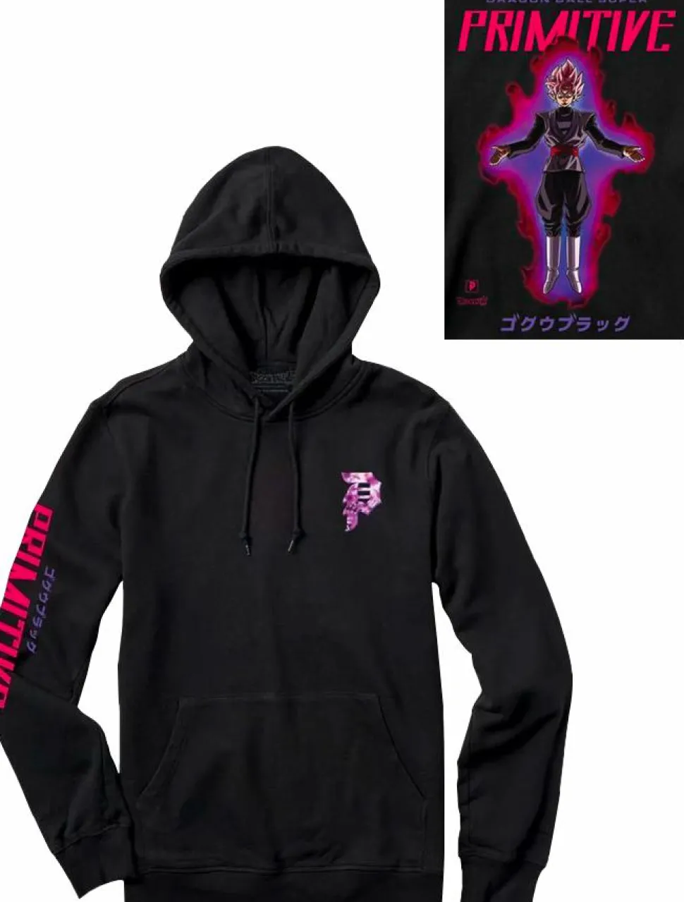 Dragon Ball Super - DBS x Primitive Goku Black Rose Black Sweatshirt Hoodie