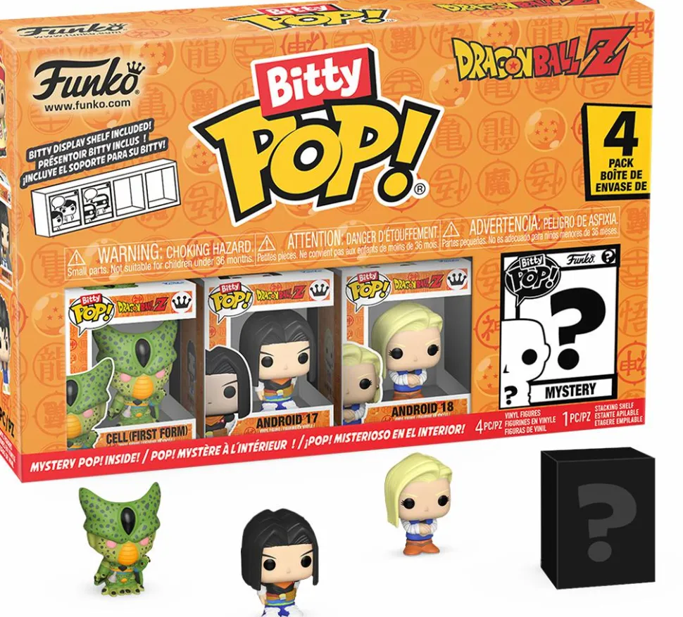 Dragon Ball Z - Cell (First Form), Android 17, Android 18 & Mystery Bitty Pop! Vinyl Figure 4-Pack