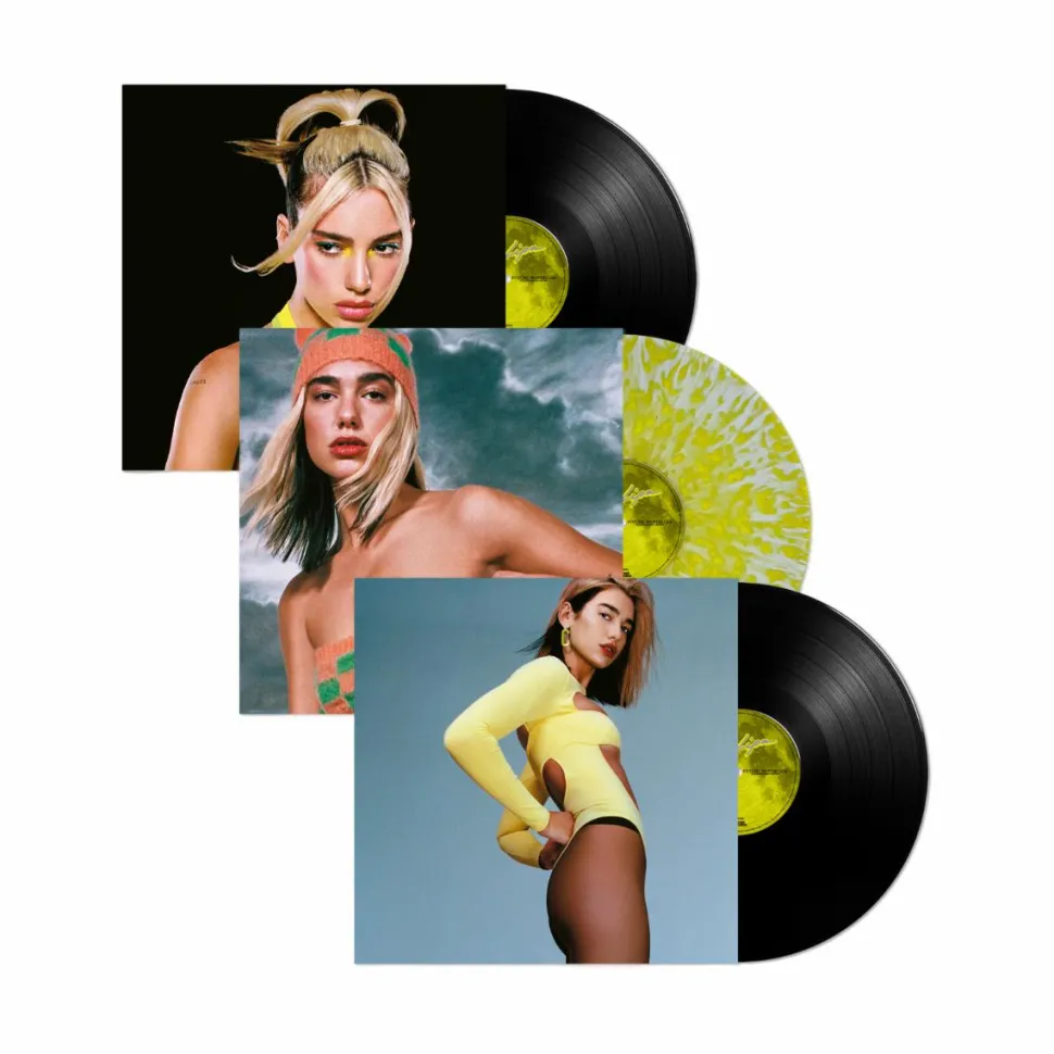 Dua Lipa - Future Nostalgia 5th Anniversary 3xLP Vinyl Record (Black Vinyls & Clear with Yellow Splatter Coloured Vinyl)