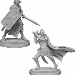 Dungeons and Dragons - Deep Cuts Unpainted Minis Elf Male Paladin Miniature Figure 2-Pack