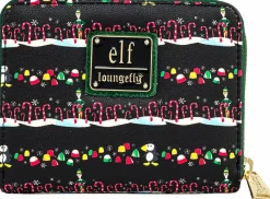 Elf - Candy Cane Print 5” Faux Leather Zip-Around Wallet