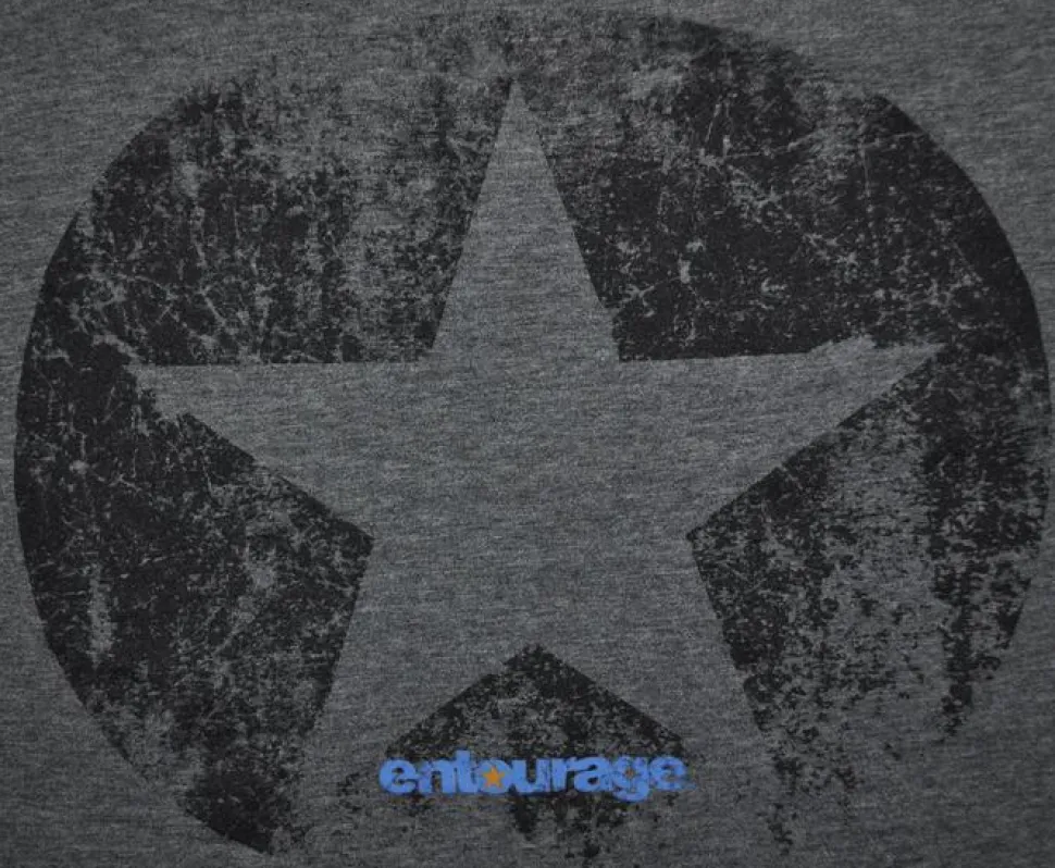 Entourage - Star Charcoal Blend Male Distressed T-Shirt
