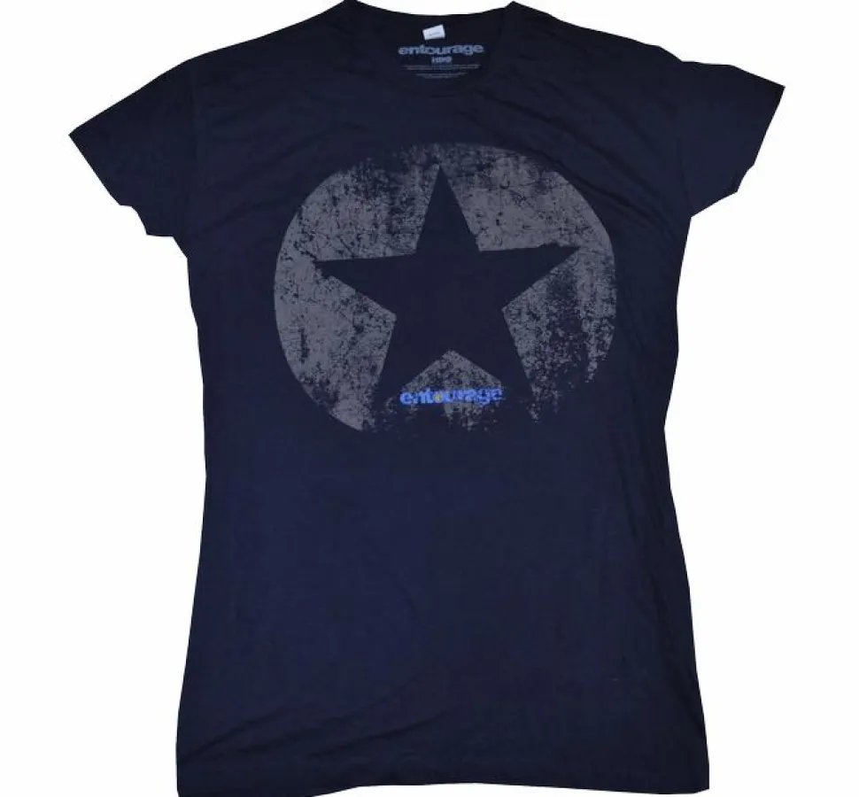 Entourage - Star Navy Female Distressed T-Shirt