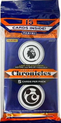 EPL Premier League Football (Soccer) - 2021/22 Panini Chronicles Soccer Trading Cards Multi-Pack (15 Cards)