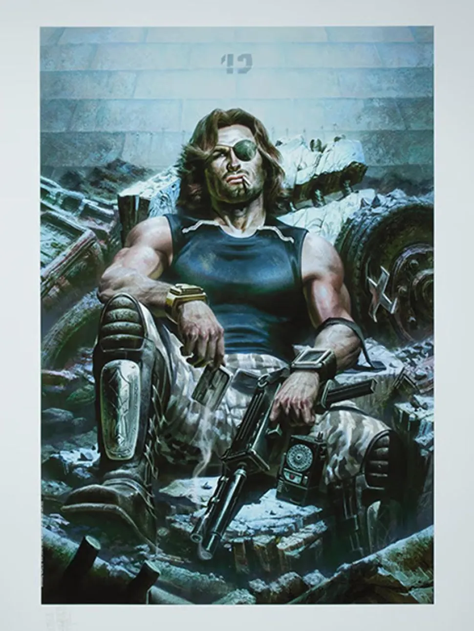 Escape from New York - Snake Plissken Premium Art Print by Fabian Schlaga