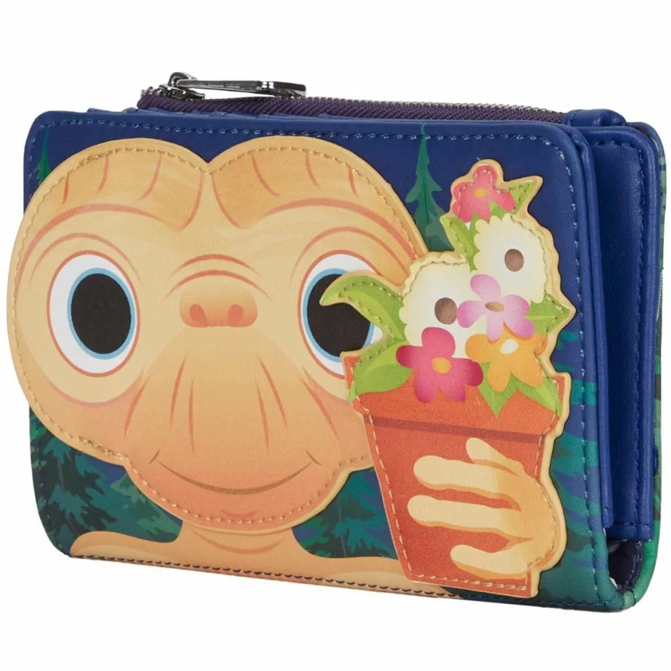 E.T. The Extra-Terrestrial - Flower Pot 4” Faux Leather Flap Wallet