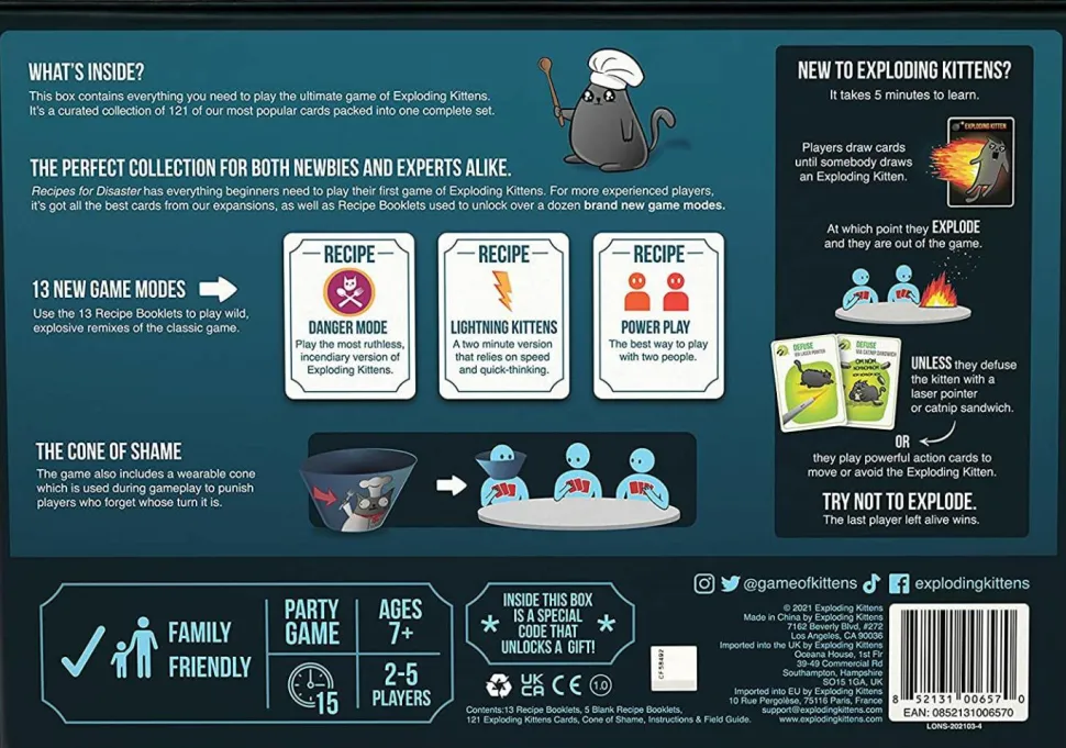Exploding Kittens - Recipes For Disaster Card Game