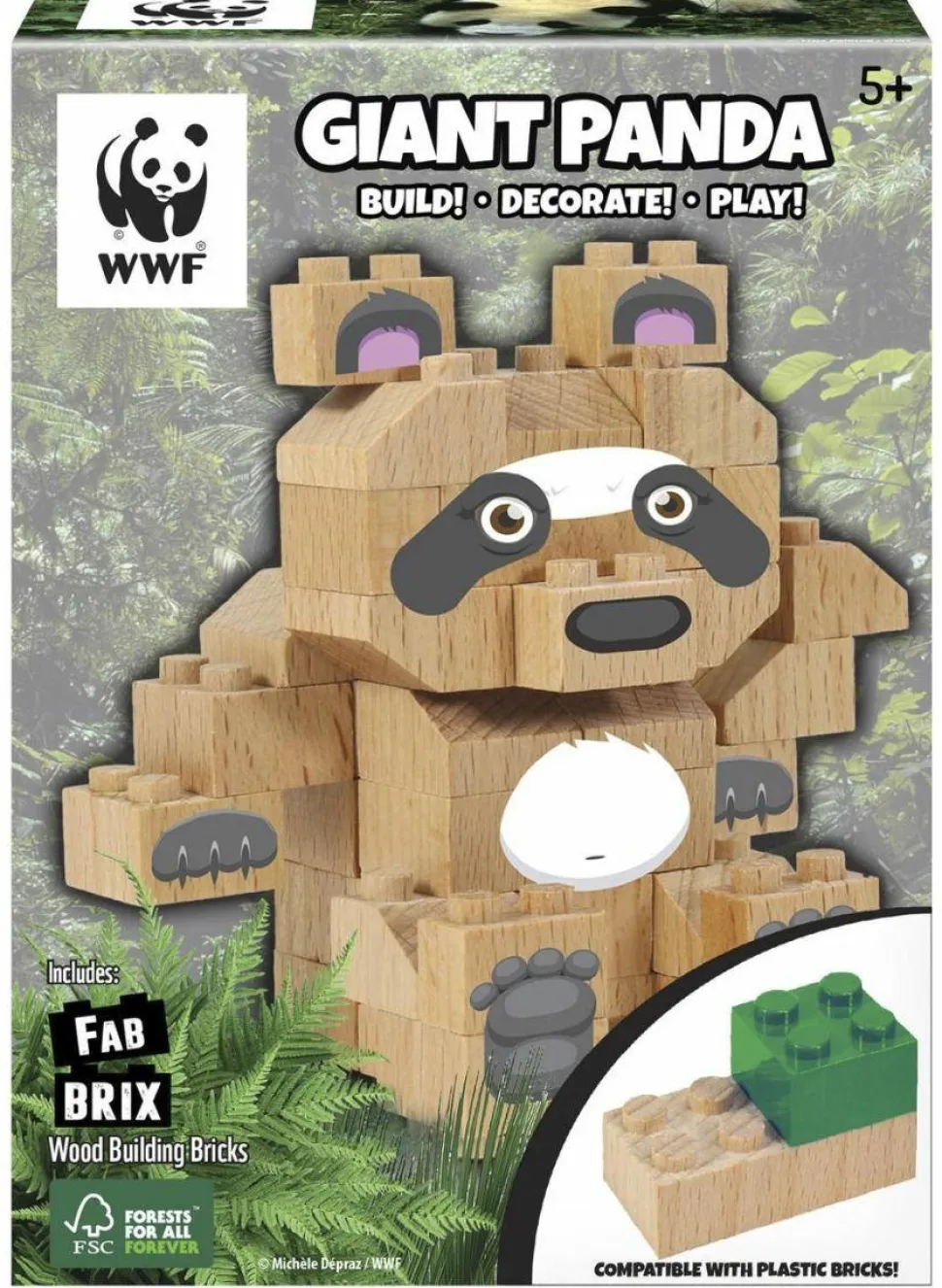 FabBrix - WWF Giant Panda Wooden Brick Set