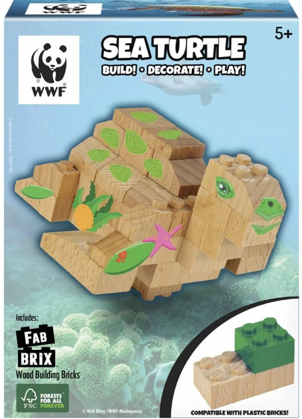 FabBrix - WWF Sea Turtle Wooden Brick Set