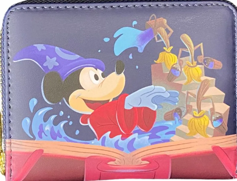 Fantasia - Sorcerer Mickey Book 4" Faux Leather Zip-Around Wallet