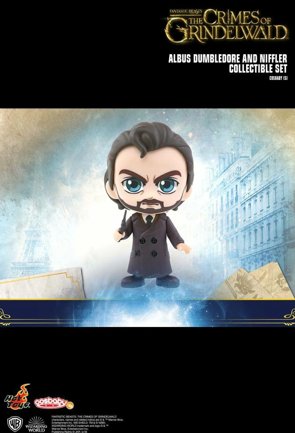 Fantastic Beasts 2: The Crimes of Grindelwald - Albus Dumbledore & Niffler Cosbaby 3.75” Hot Toys Bobble-Head Figure 2-Pack