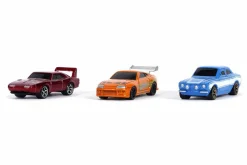Fast & Furious - Dom's Charger (Daytona), Brian's Toyota Supra and Brian's Ford Escort Nano Hollywood Rides 1.5" Die-Cast Vehicle Replica 3-Pack