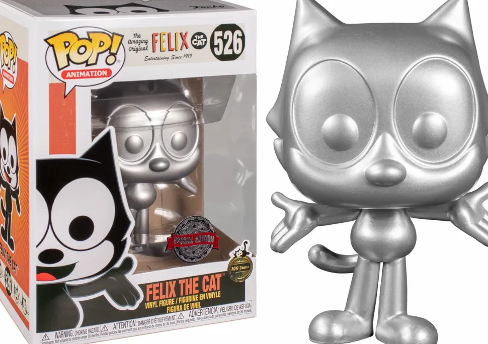 Felix the Cat - Felix the Cat Silver Metallic Pop! Vinyl Figure & T-Shirt Box Set
